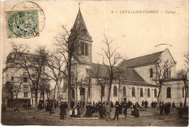 Carte postale ancienne Levallois Perret Eglise à Levallois-Perret