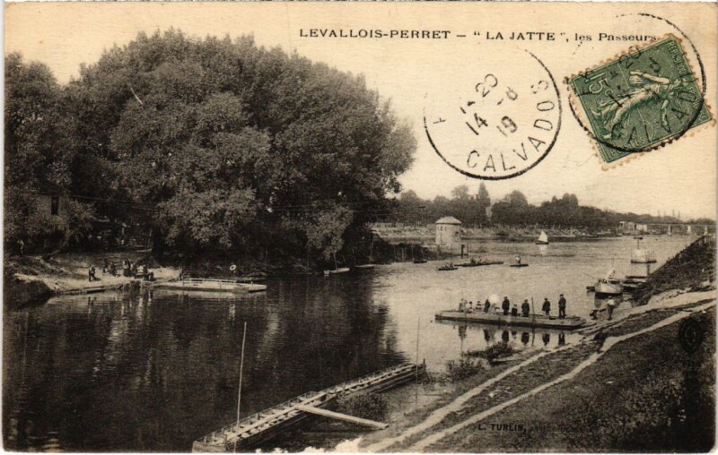 Carte postale ancienne Levallois Perret La Jatte les Passeurs à Levallois-Perret