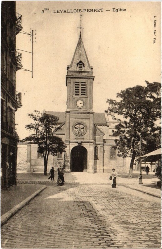 Carte postale ancienne Levallois Perret Eglise à Levallois-Perret