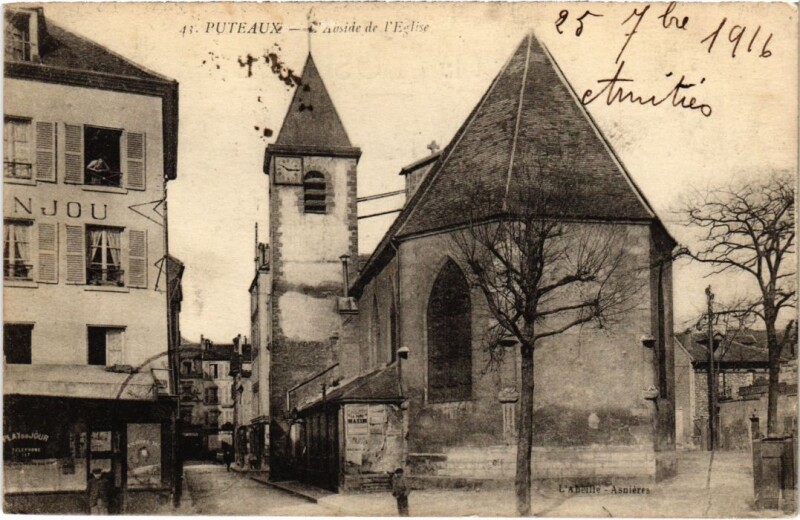 Carte postale ancienne Puteaux Abside de l'Eglise à Puteaux