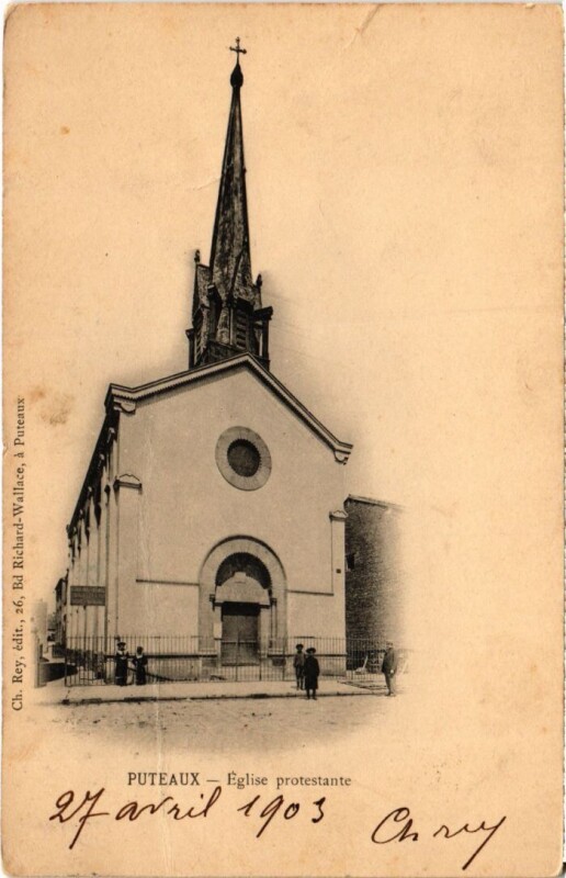Carte postale ancienne Puteaux Eglise protestante à Puteaux