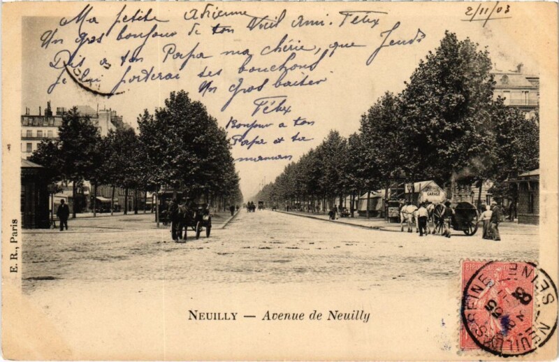 Carte postale ancienne Neuilly Avenue de Neuilly