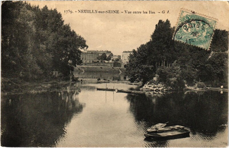 Carte postale ancienne Neuilly vue entre les Iles