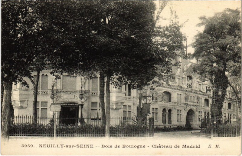 Carte postale ancienne Neuilly Chateau de Madrid