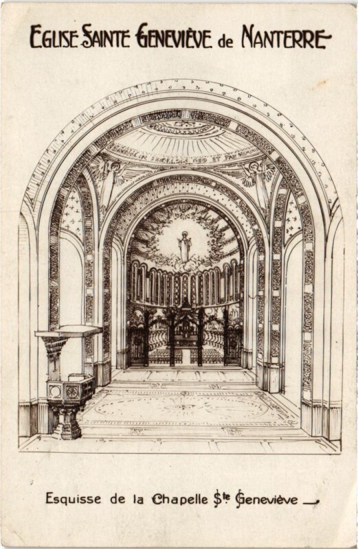 Carte postale ancienne Nanterre Eglise Sainte-Genevieve Chapelle Sainte-Genevieve à Nanterre