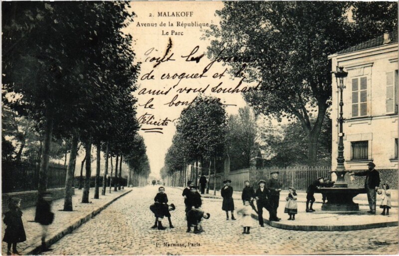 Carte postale ancienne Malakoff Avenue de la Republique Le Parc à Malakoff