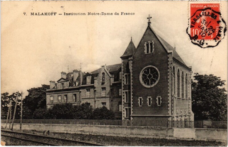 Carte postale ancienne Malakoff Institution Notre Dame de France à Malakoff