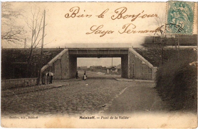 Carte postale ancienne Malakoff Pont de la Vallee à Malakoff