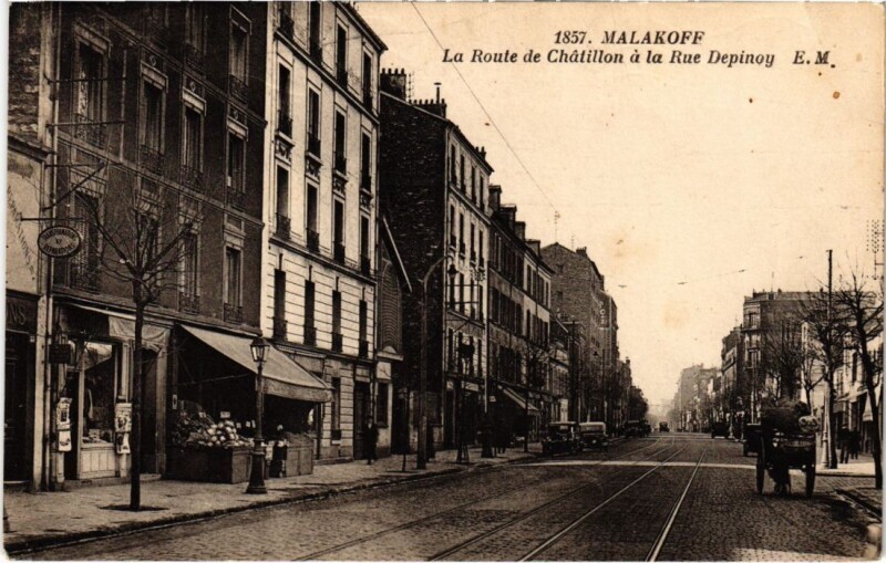 Carte postale ancienne Malakoff Route de Chatillon à Malakoff