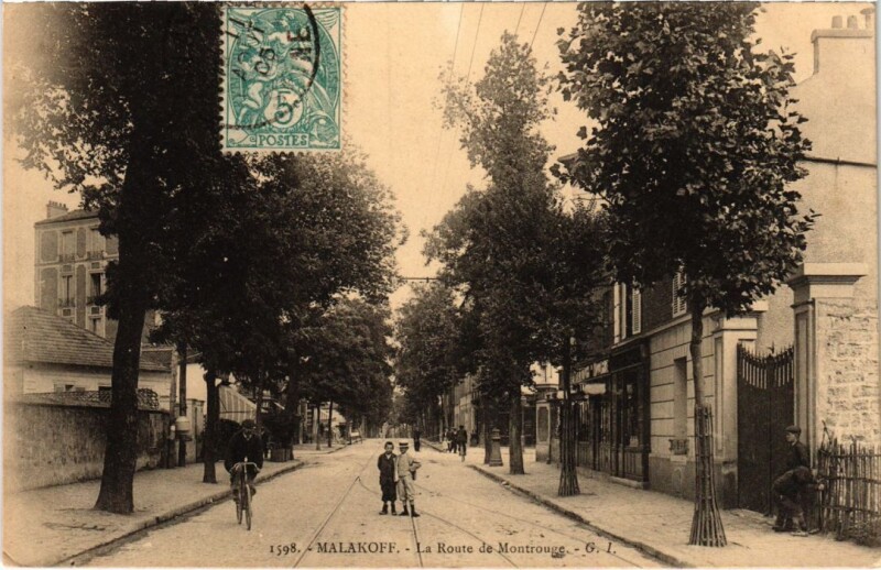 Carte postale ancienne Malakoff Route de Montrouge à Malakoff