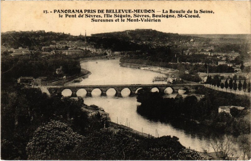 Carte postale ancienne Meudon La Boucle de la Seine à Meudon