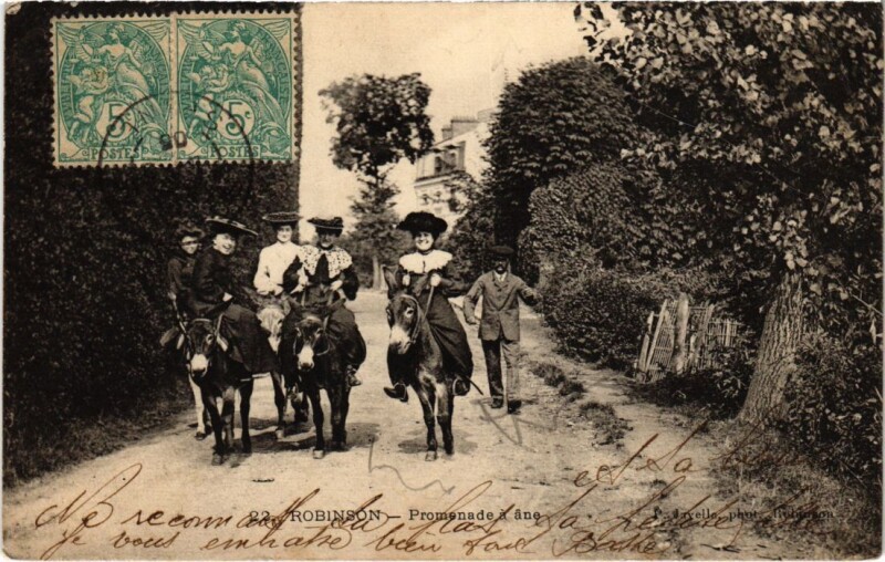 Carte postale ancienne Robinson Promenade a ane