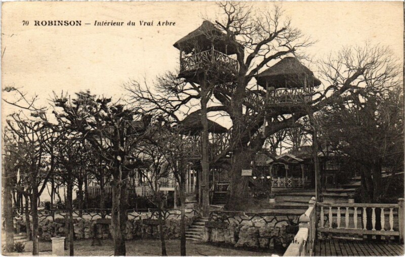 Carte postale ancienne Robinson Interieur du Vrai Arbre