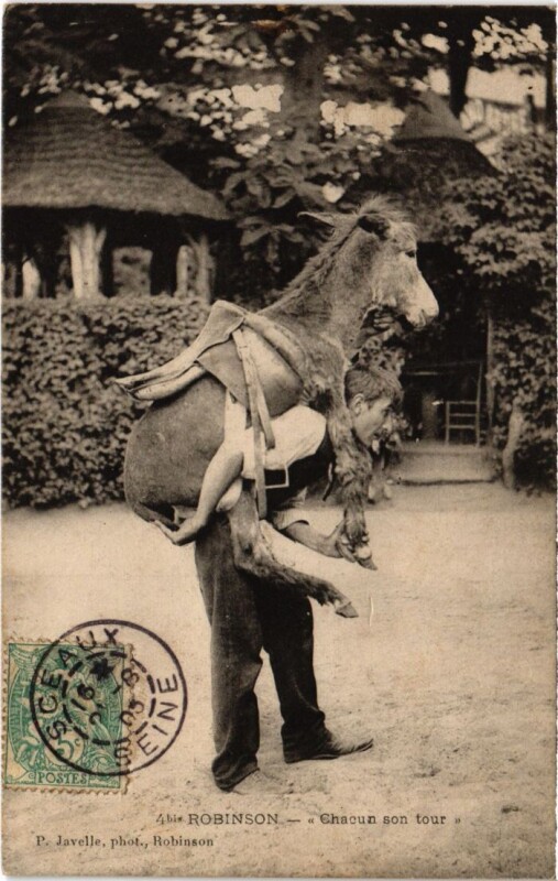 Carte postale ancienne Robinson Chaoun son tour