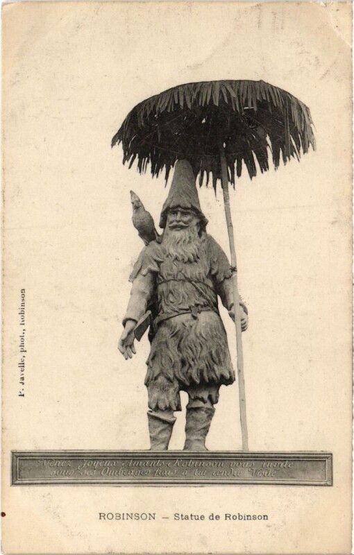 Carte postale ancienne Robinson Statue de Robinson