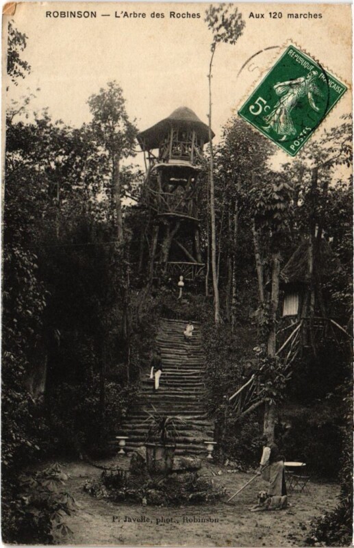 Carte postale ancienne Robinson Arbre des Roches
