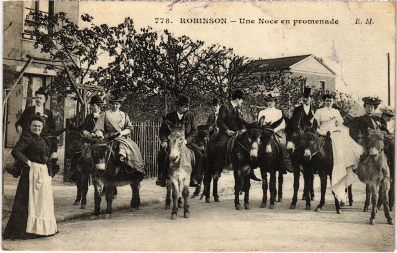 Carte postale ancienne Robinson Une Noce en promenade
