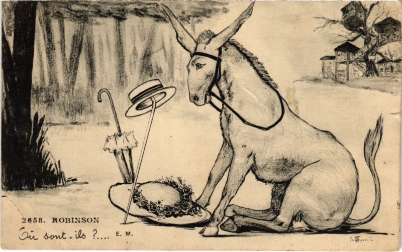 Carte postale ancienne Robinson souvenir