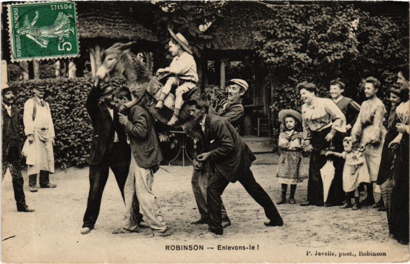 Carte postale ancienne Robinson Enlevons le!
