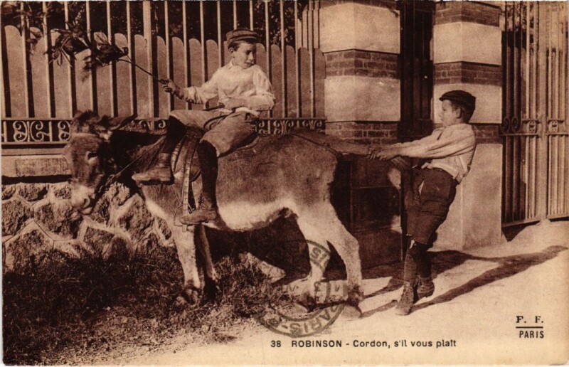 Carte postale ancienne Robinson Cordon, s'il vous plait
