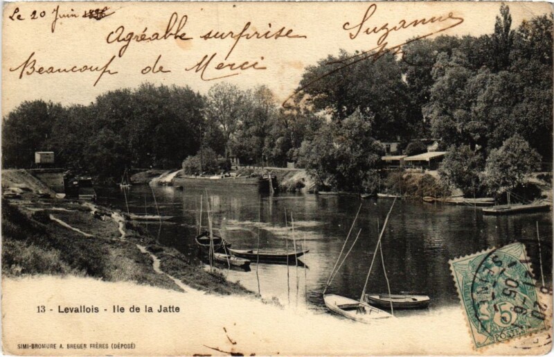 Carte postale ancienne Levallois Perret Ile de la Jatte à Levallois-Perret