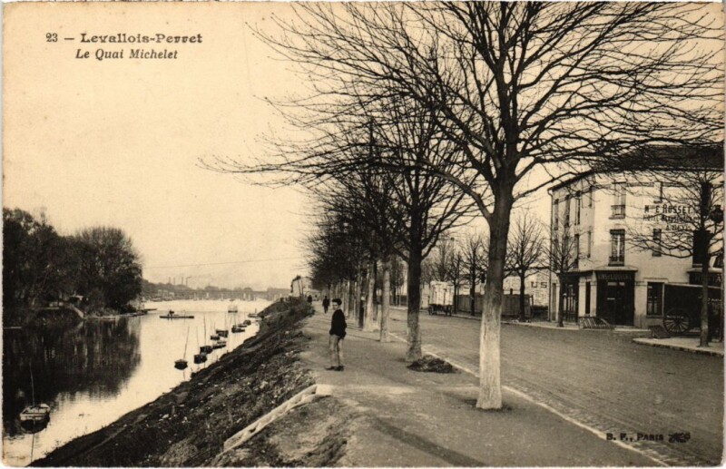 Carte postale ancienne Levallois Perret Le Quai Michelet à Levallois-Perret