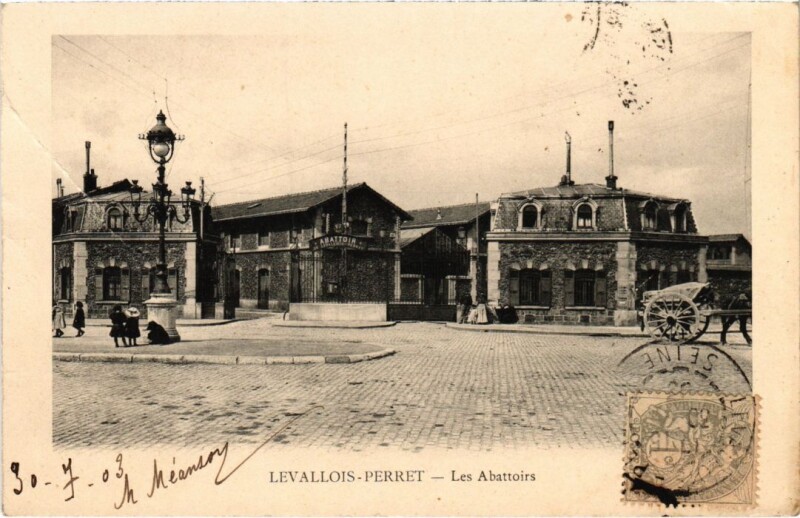 Carte postale ancienne Levallois Perret Les Abattoirs à Levallois-Perret