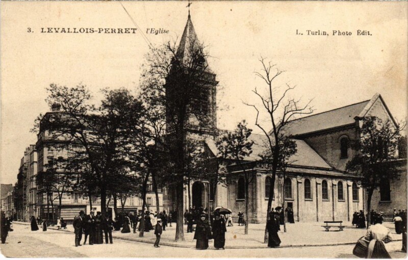 Carte postale ancienne Levallois Perret Eglise à Levallois-Perret