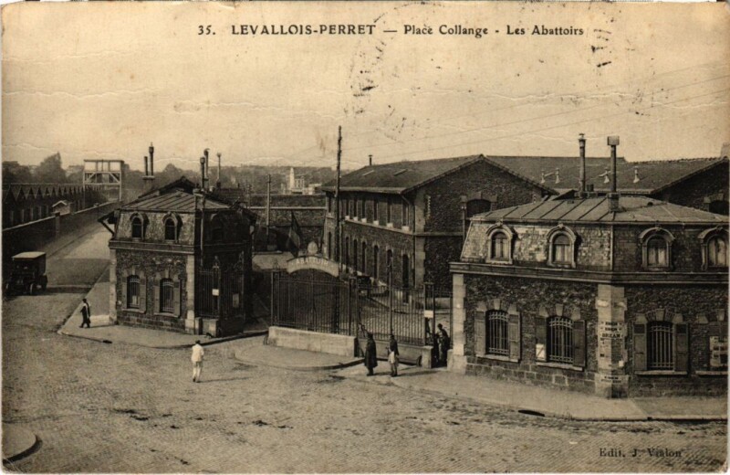 Carte postale ancienne Levallois Perret Place Collange Les Abattoirs à Levallois-Perret