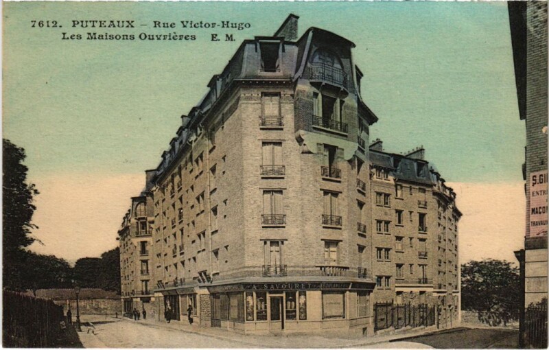 Carte postale ancienne Puteaux Rue Victor Hugo Maisons Ouvrieres à Puteaux