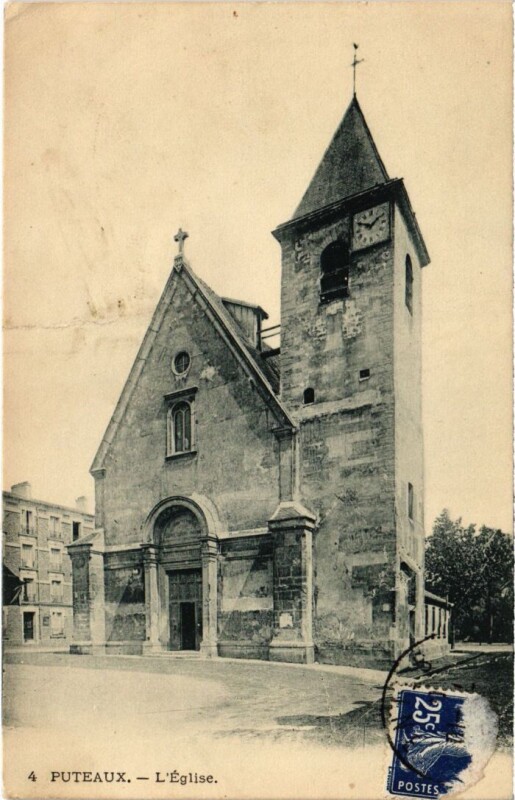 Carte postale ancienne Puteaux Eglise à Puteaux