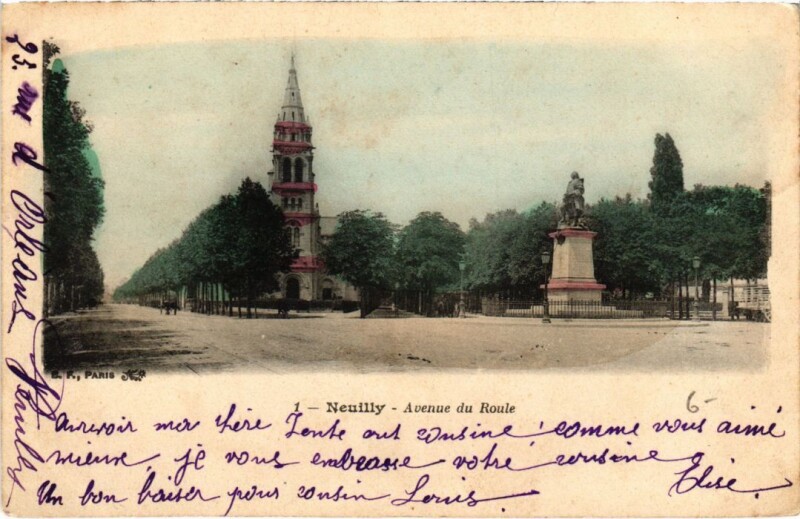 Carte postale ancienne Neuilly Avenue du Roule