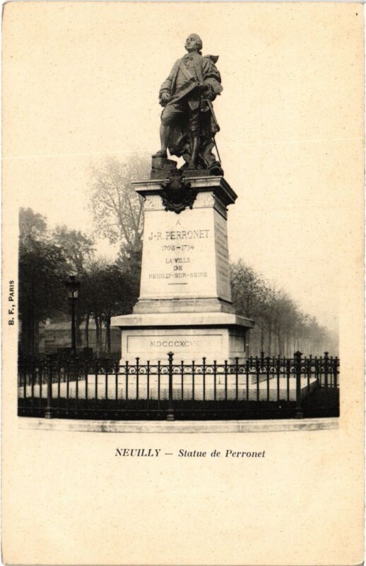 Carte postale ancienne Neuilly Statue de Perronnet