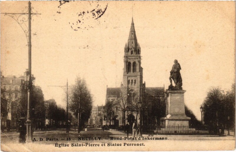 Carte postale ancienne Neuilly Rond Point d'Inkermann