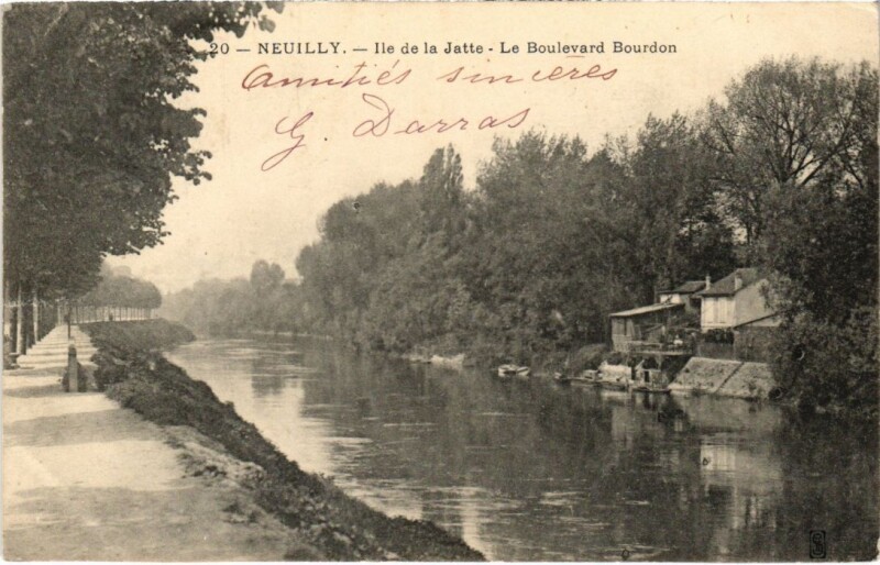 Carte postale ancienne Neuilly Ile de la Jatte Boulevard Bourdon