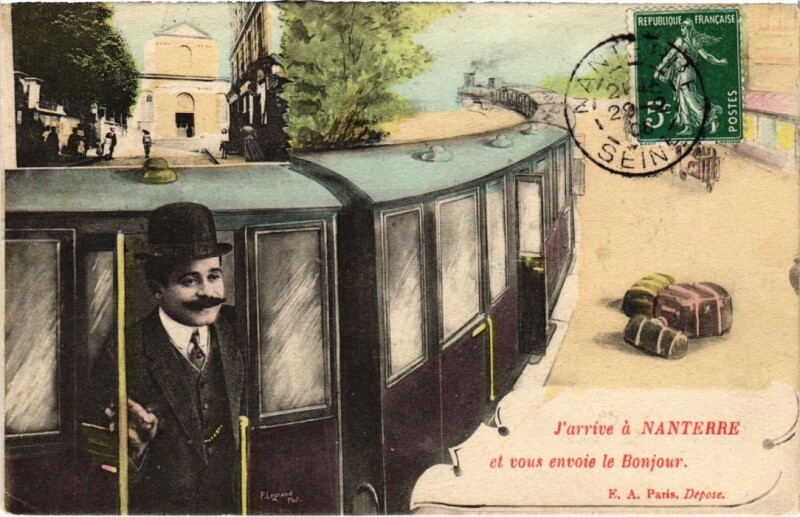 Carte postale ancienne Nanterre souvenir à Nanterre
