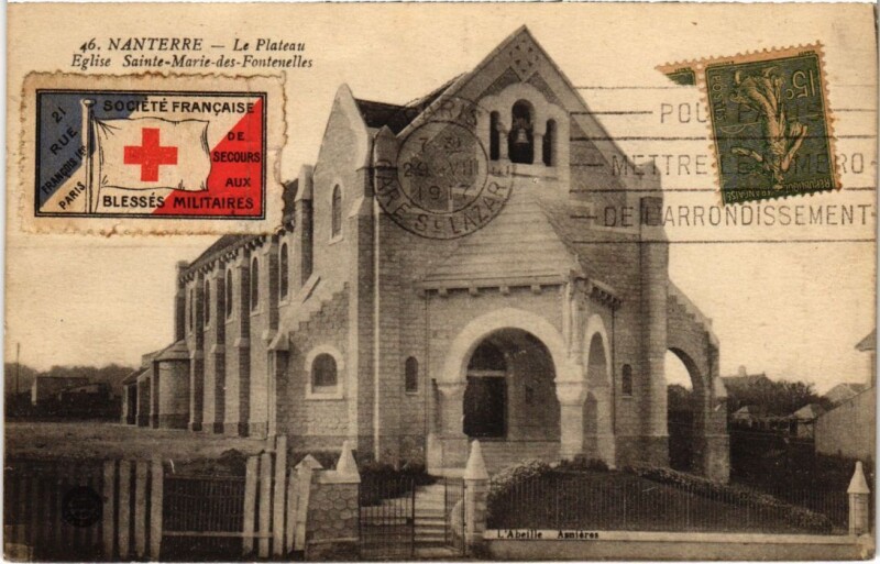 Carte postale ancienne Nanterre Eglise Sainte-Marie de Fontenelles à Nanterre