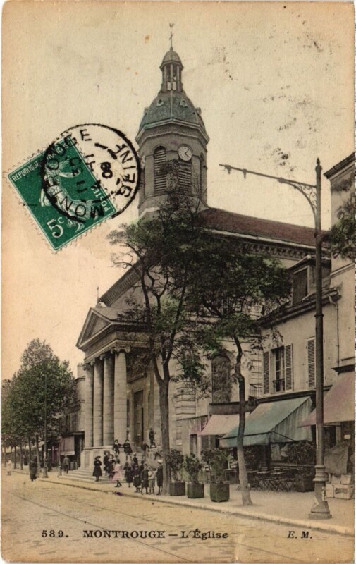 Carte postale ancienne Montrouge Eglise à Montrouge