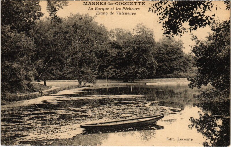 Carte postale ancienne Marnes la Coquette La Barque et les Pecheurs à Marnes-la-Coquette