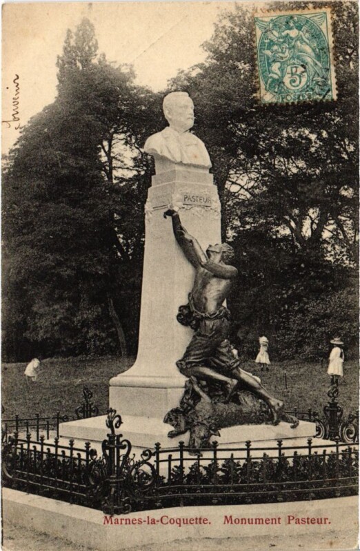 Carte postale ancienne Marnes la Coquette Monument Pasteur à Marnes-la-Coquette
