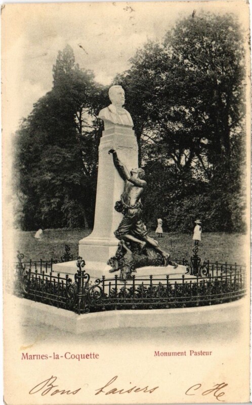 Carte postale ancienne Marnes la Coquette Monument Pasteur à Marnes-la-Coquette