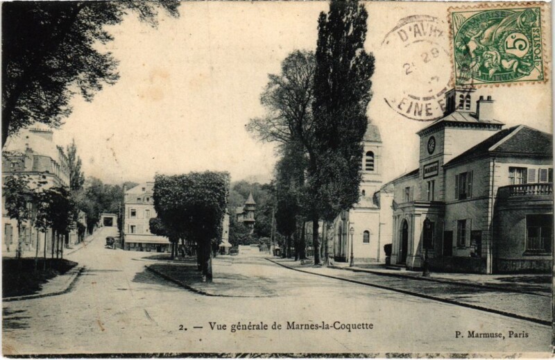 Carte postale ancienne Marnes la Coquette vue generale à Marnes-la-Coquette