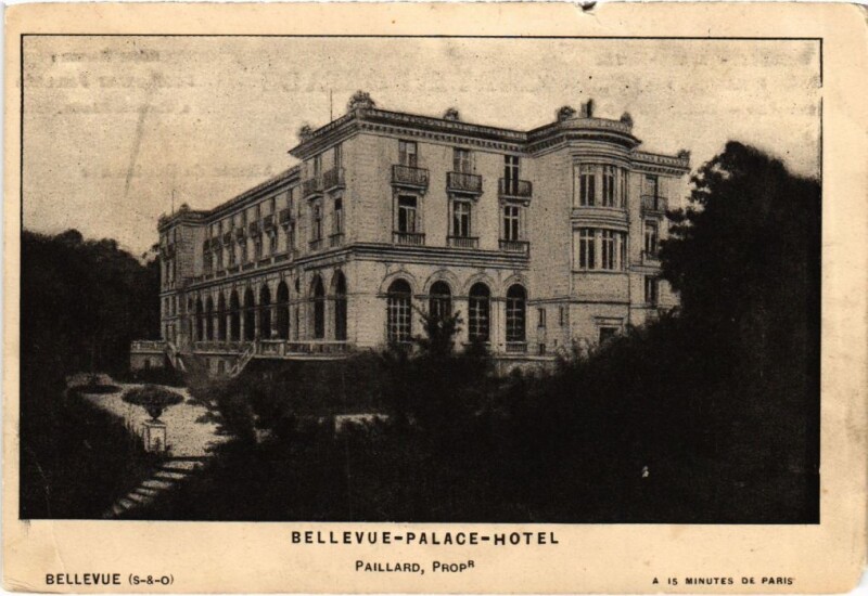 Carte postale ancienne Meudon Bellevue Palace Hotel à Meudon