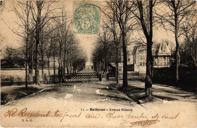 Carte postale ancienne Meudon Bellevue Avenue Melanie à Meudon
