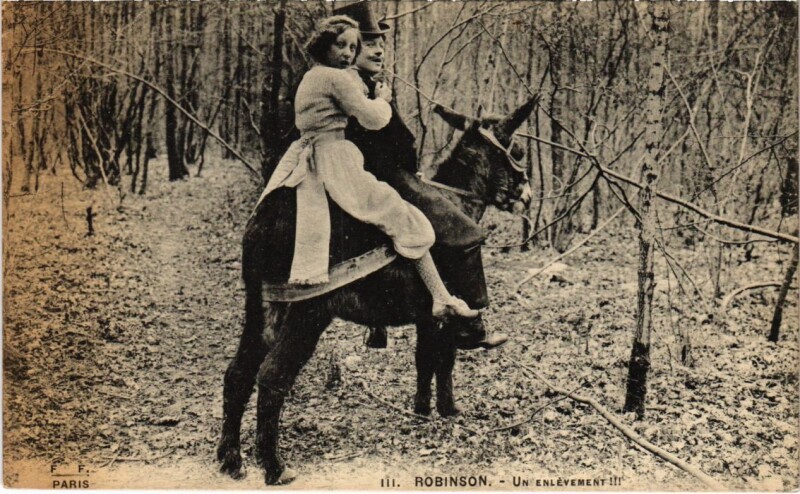 Carte postale ancienne Robinson En Enlevement