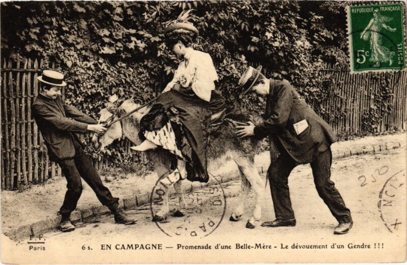 Carte postale ancienne Robinson Promenade d'une Belle Mere