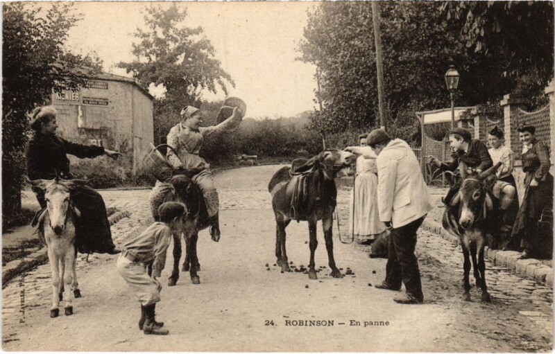 Carte postale ancienne Robinson En panne