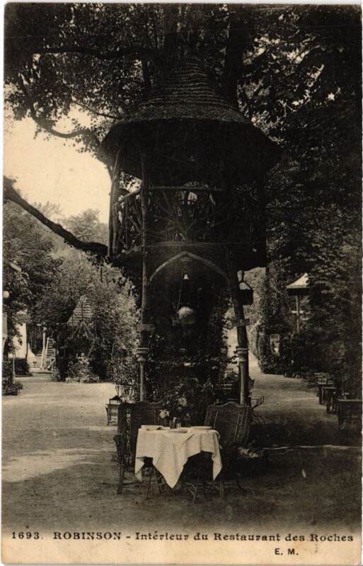 Carte postale ancienne Robinson Interieur du Restaurant des Roches