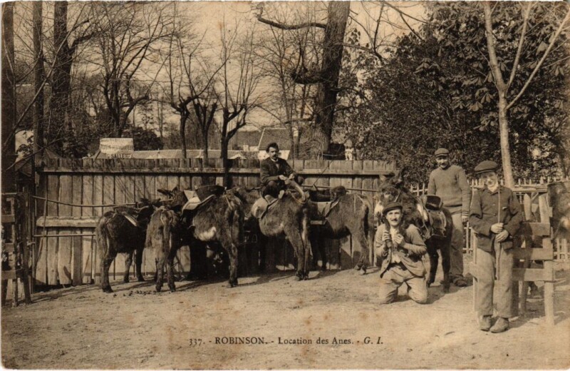 Carte postale ancienne Robinson Location des Anes