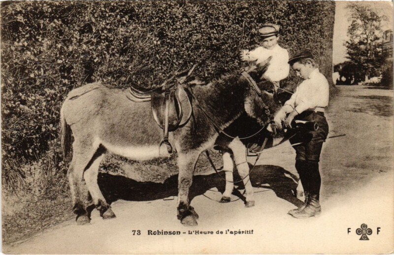 Carte postale ancienne Robinson Heure de l'aperitif